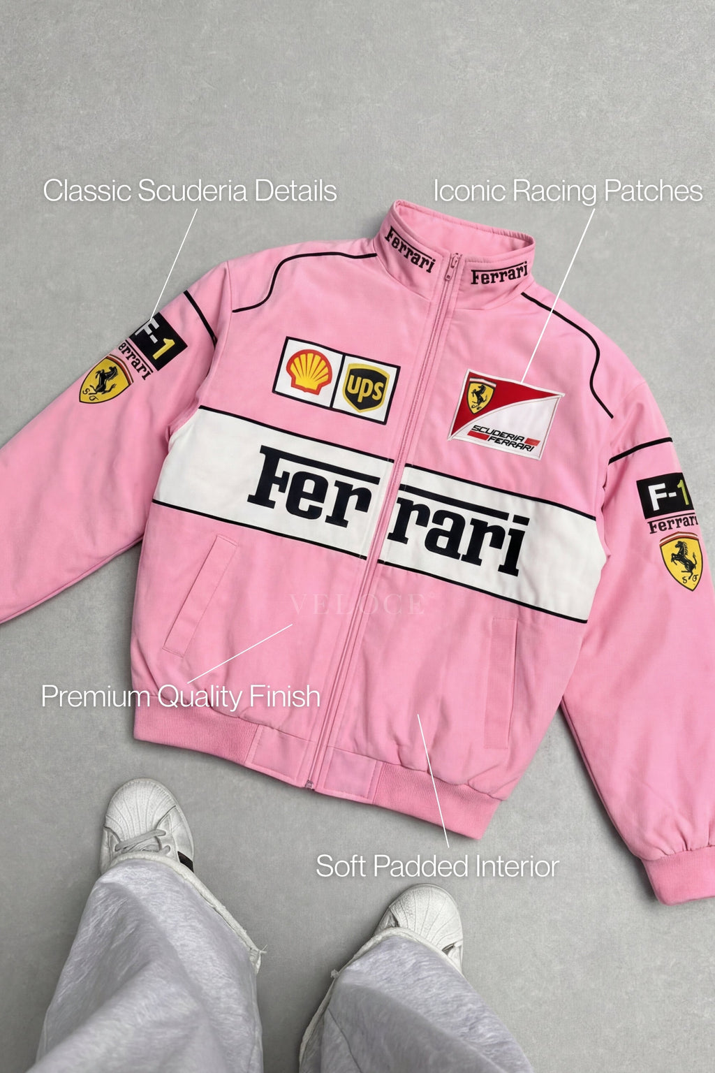 Ferrari F1 Vintage Racing Jacket - Pink Edition