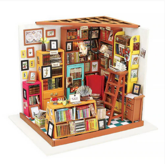 Robotime DIY Mini House Sam's Study Library