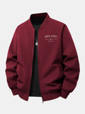 Relax Fit Milano Print Zip-Up Bomber Jacket