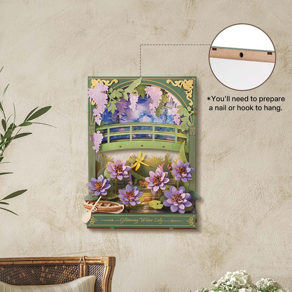 Robotime Rowood Glittering Water Lily Wall Art 3D Wooden Puzzle TH001