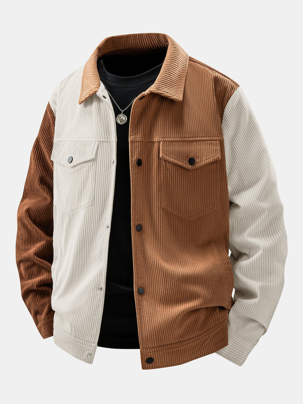 Color Block Corduroy Jacket
