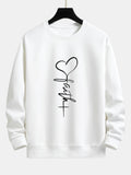 Heart Slogan Print Relax Fit Sweatshirt