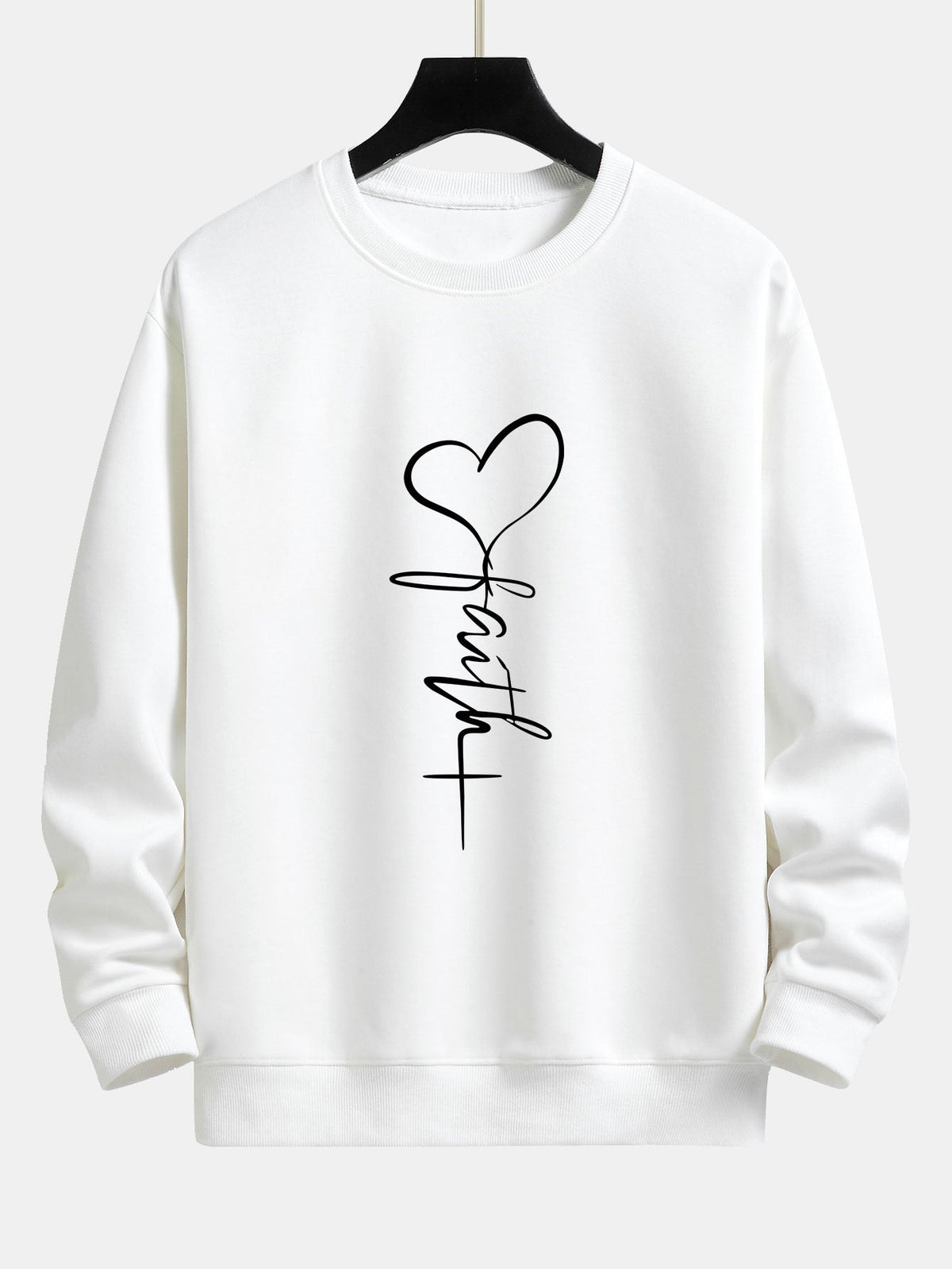 Heart Slogan Print Relax Fit Sweatshirt