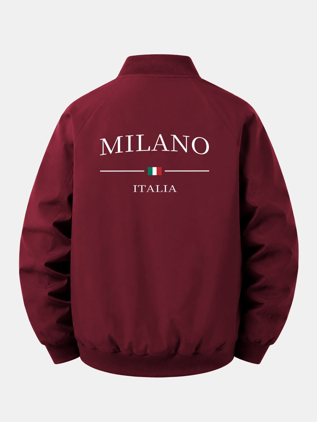 Relax Fit Milano Print Zip-Up Bomber Jacket
