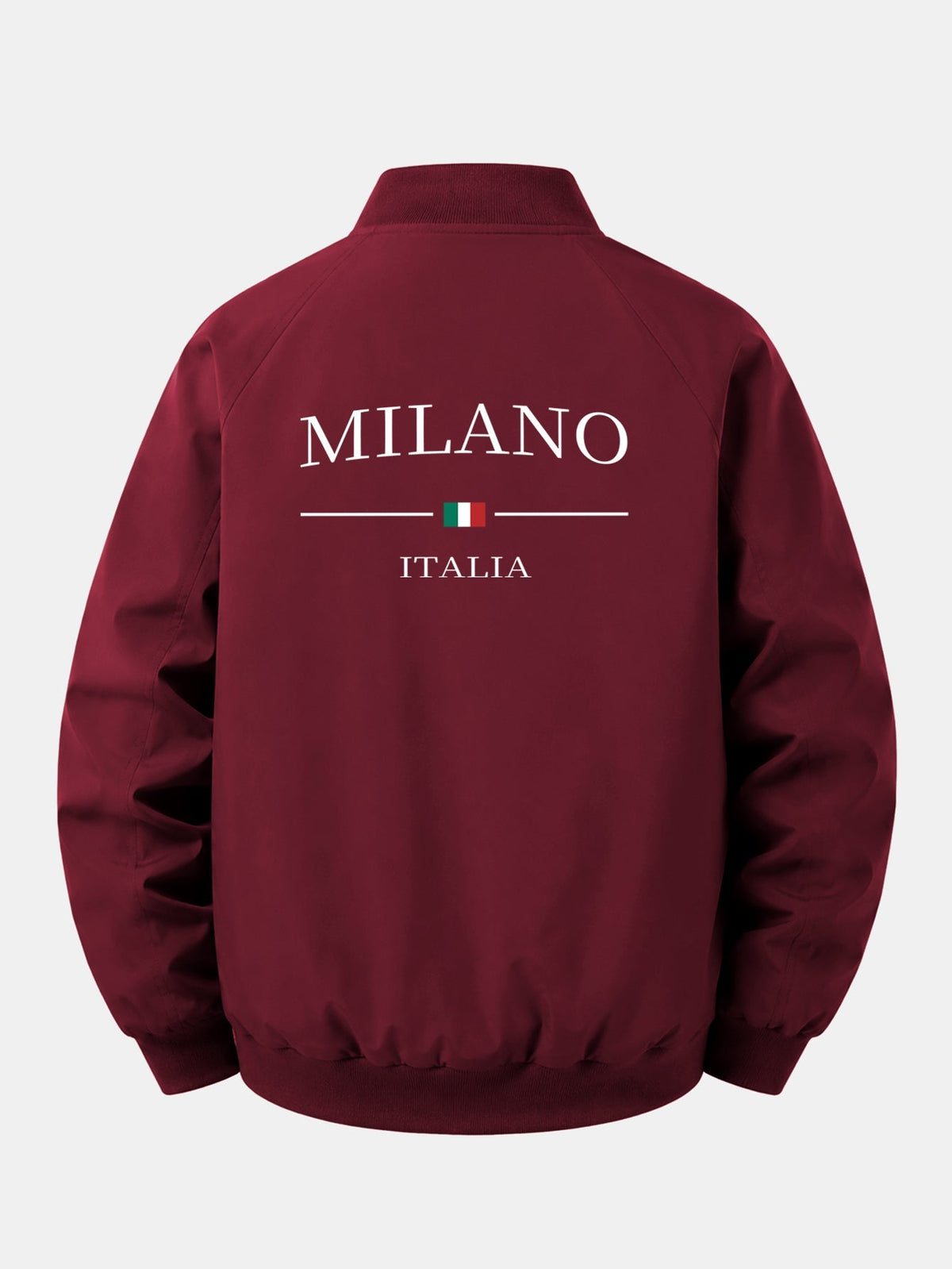 Relax Fit Milano Print Zip-Up Bomber Jacket