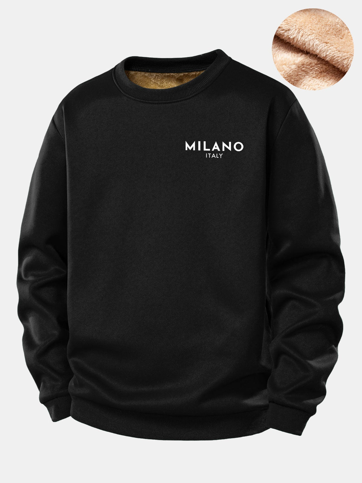 Milano Print Teddy Fleece Lined Sweatshirt