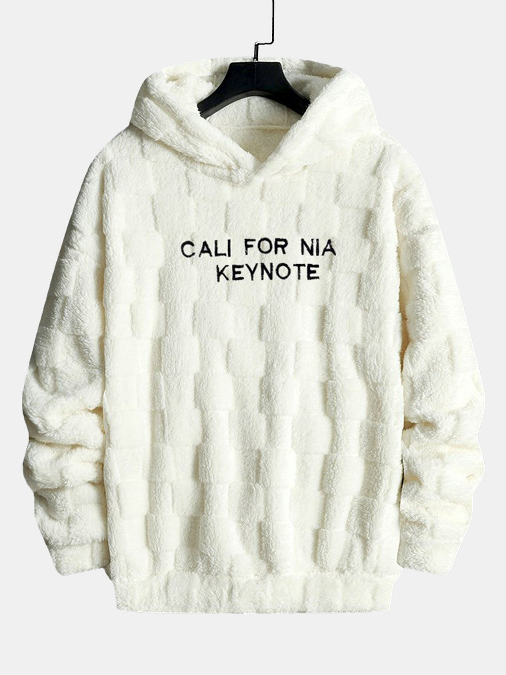 California Embroidered Teddy Checkerboard Hoodie