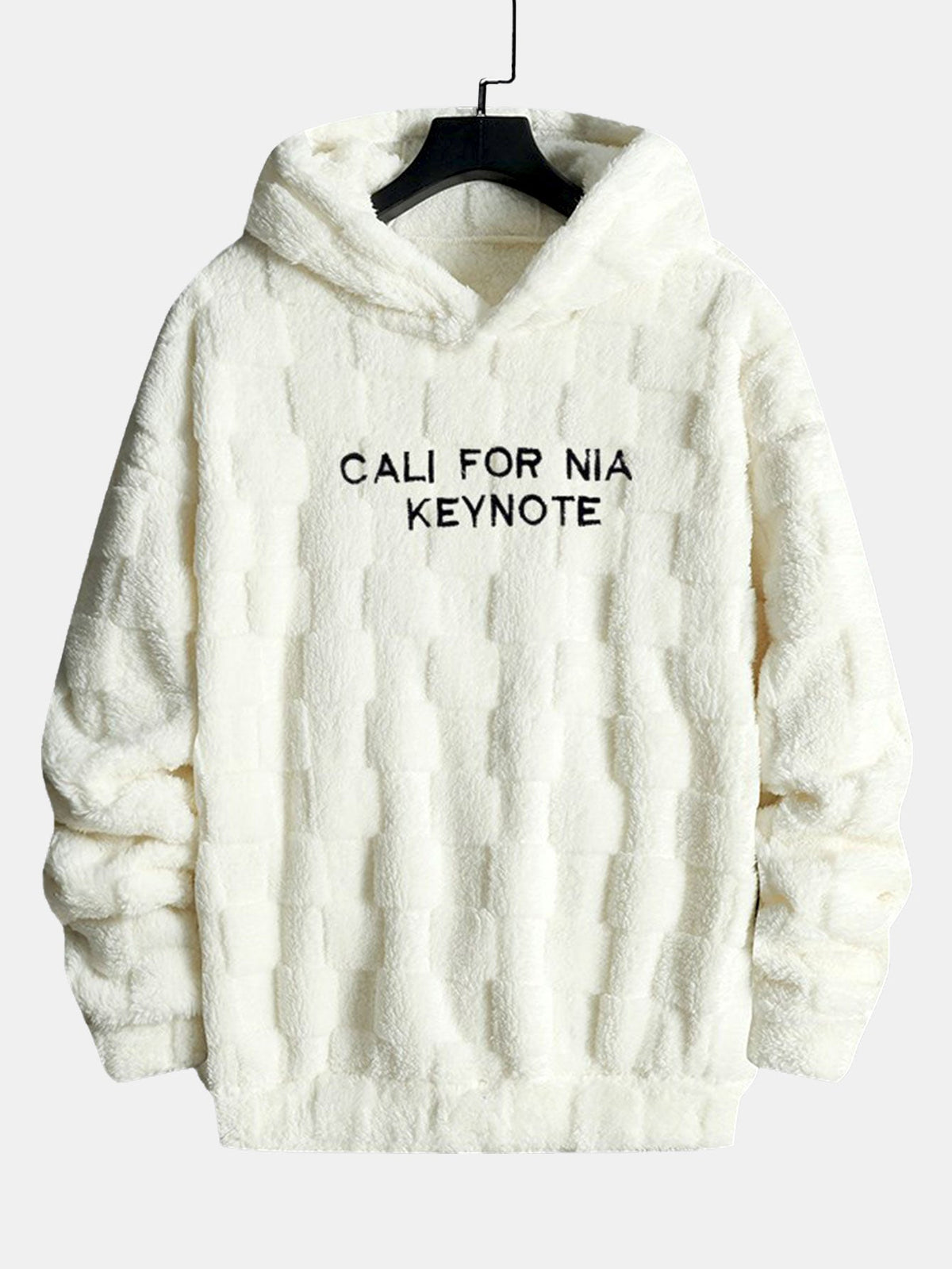 California Embroidered Teddy Checkerboard Hoodie