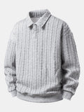 Relax Fit Twisted Jacquard Polo Sweatshirt