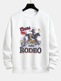 Western Cowboy Print Relax Fit Sweatshirt