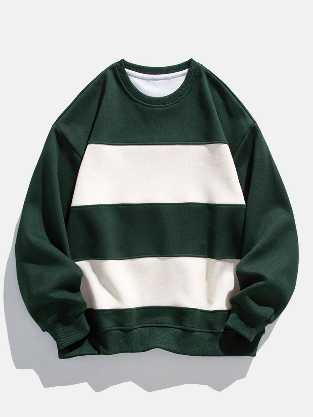 Relax Fit Color Block Crew Neck Sweatshirt