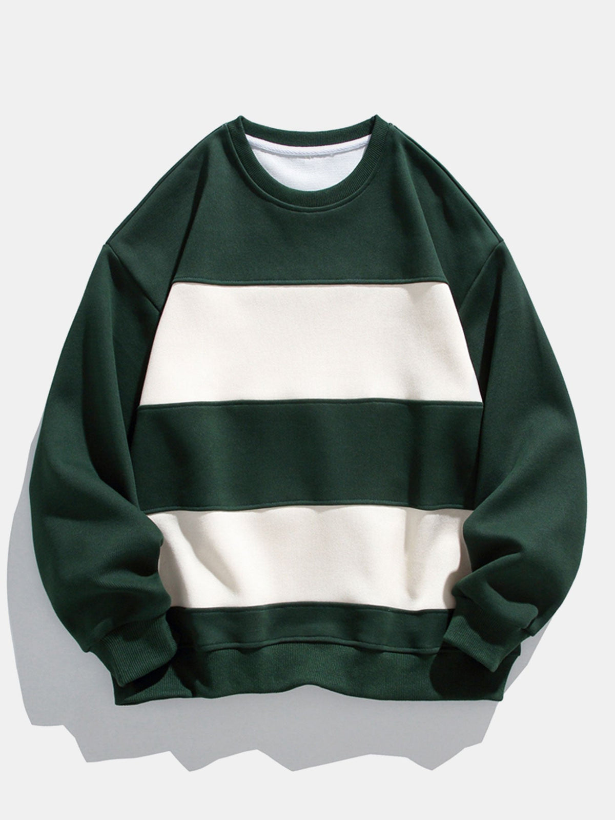 Relax Fit Color Block Crew Neck Sweatshirt
