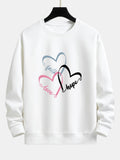 Heart Slogan Print Relax Fit Sweatshirt