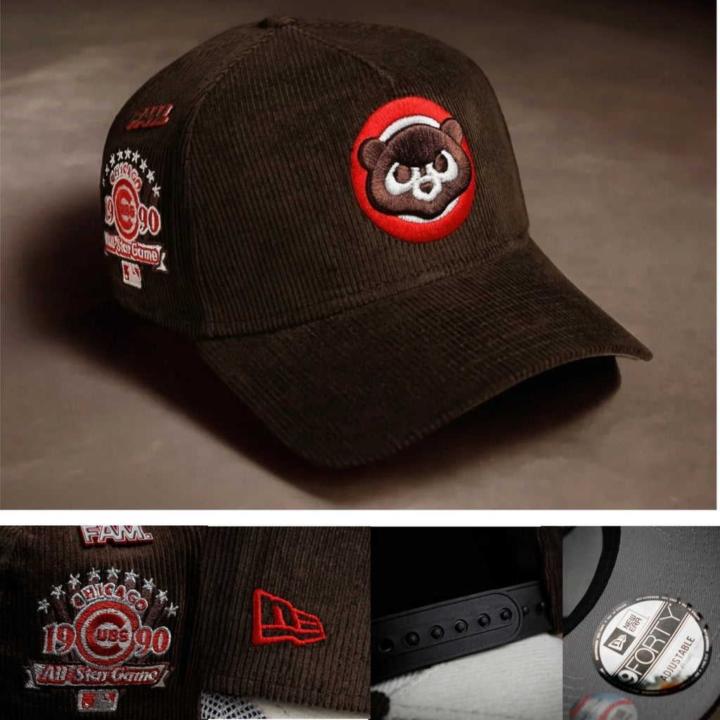New Era x FAM. Chicago Cubs 1990 All-Star Game 9FORTY Adjustable Cap – Dark Brown Corduroy