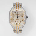 Cartier Santos Iced Out – Two-Tone Diamond Pavé Case & Bracelet Arabic Numeral Diamond Dial Date