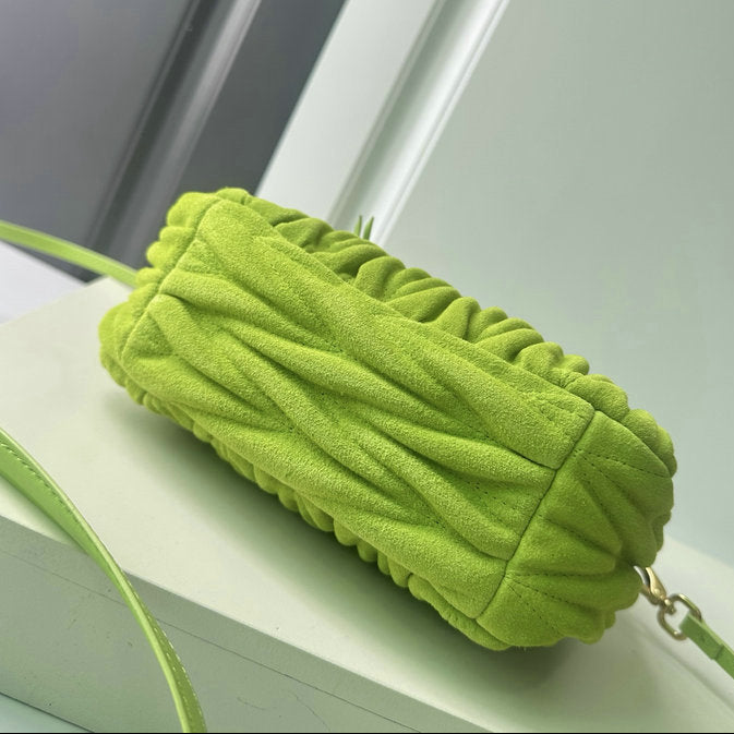 Miu Miu Wander Matelassé Mini Hobo Bag — Lime Green