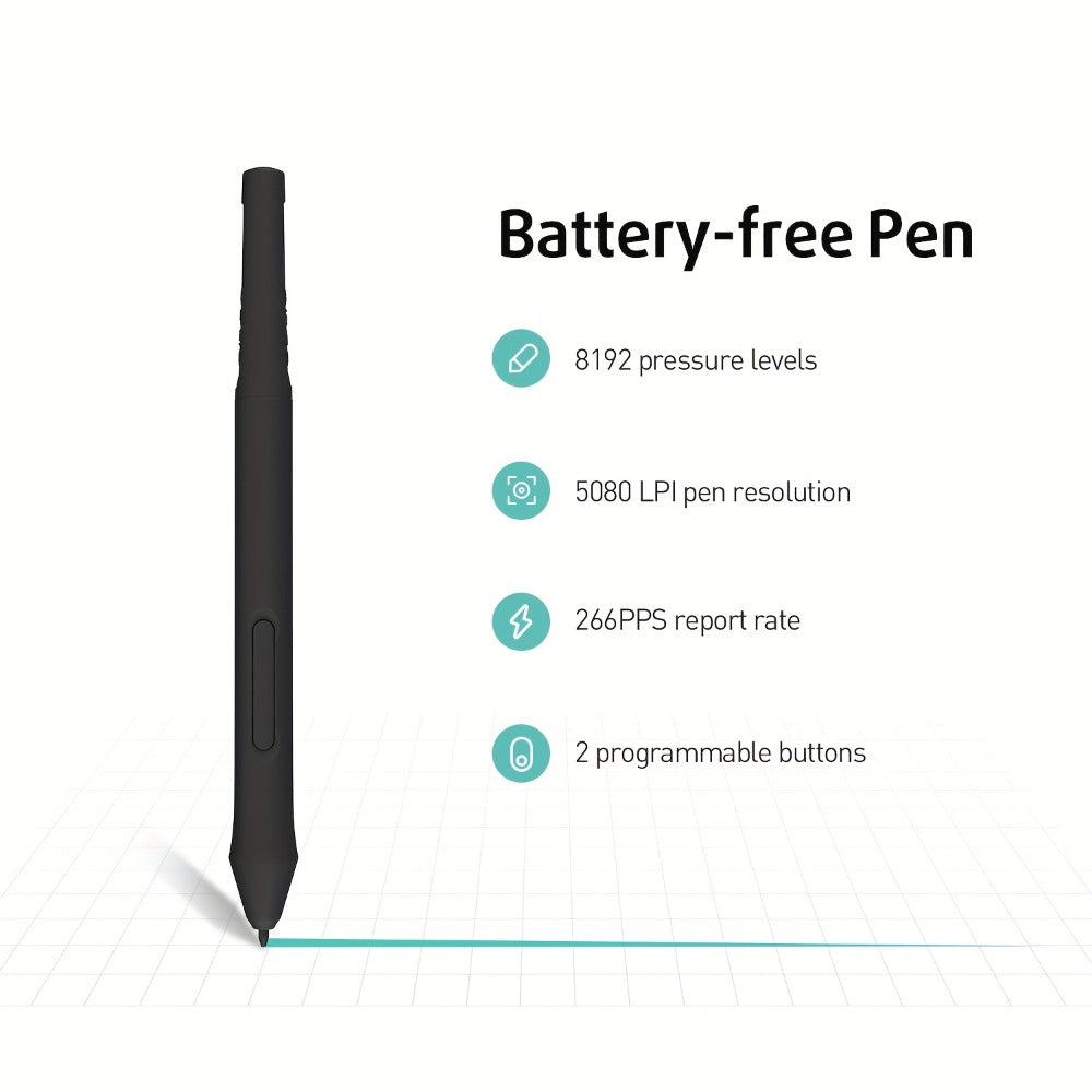 Graphics Drawing Tablet, XENX 10 x 6.22 Inch, 8192 Pressure Sensitivity Battery-Free Passive Stylus