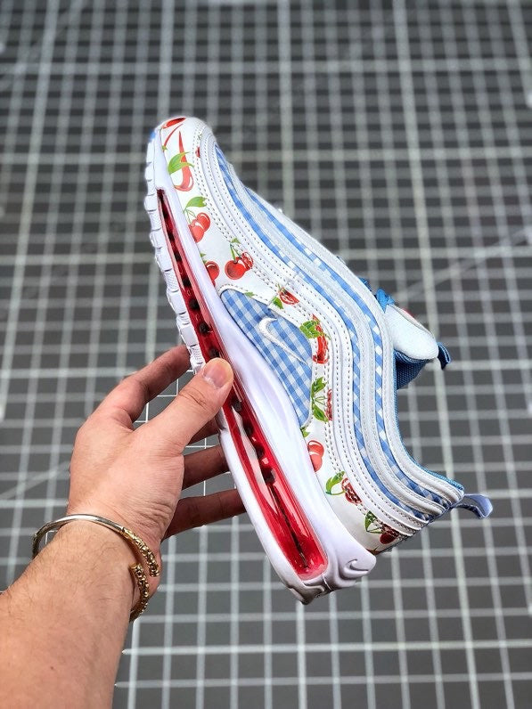 Nike Air Max 97 Cherry – White / Blue Gingham / Red