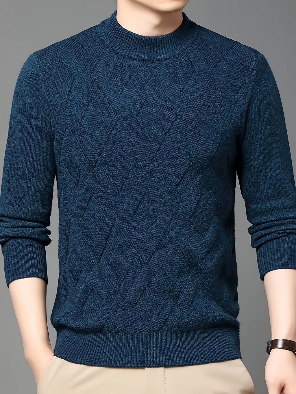 Leland | Textured Mock-Neck Jumper