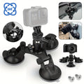 Suction Cup Camera Mount with 3 Bases – Universal 360° Ball Head Car Camera Holder for GoPro Hero 10 9 8 7, Action Cameras, DSLRs & Camcorders, Quick Release, ABS, Smooth Surface Secure Grip