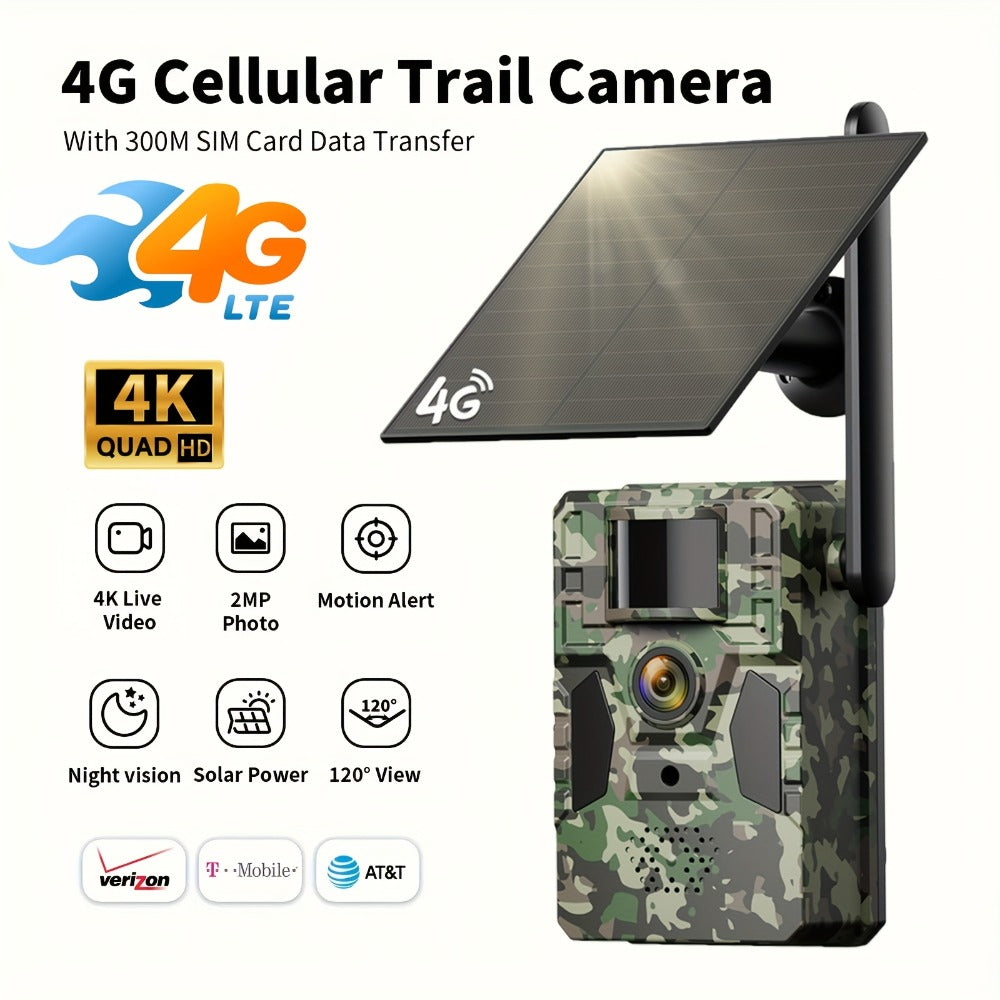 4G Cellular Trail Camera 2K No WiFi Required with Phone App Remote View, Wireless Game Camera for Deer Hunting