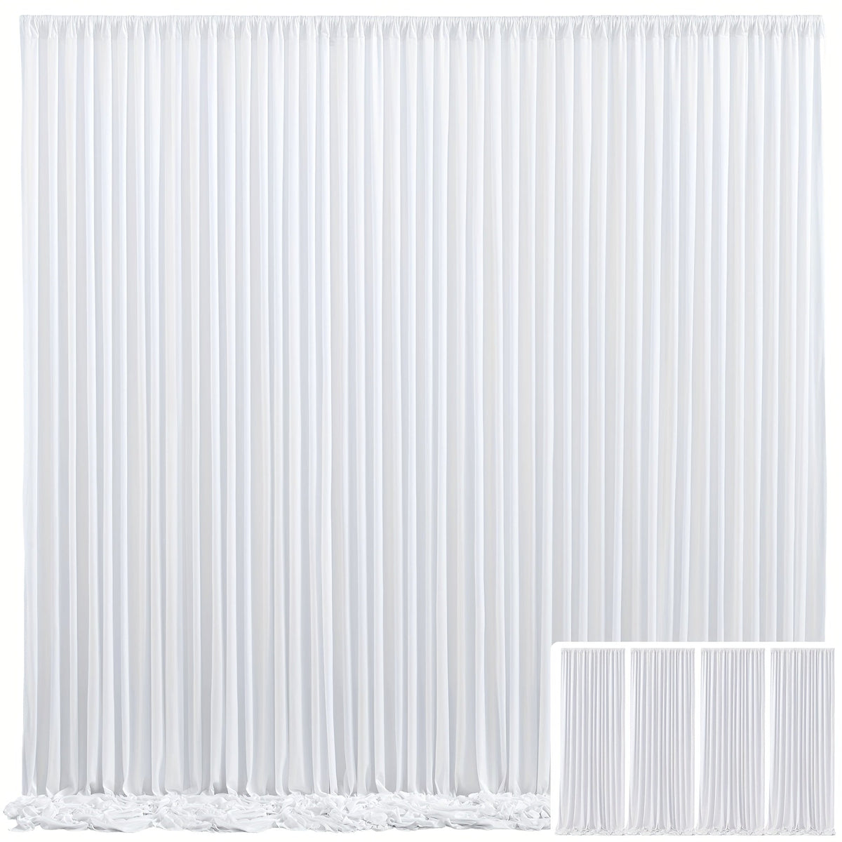 Backdrop Curtains 4 Pack 59x118 Inch, Wrinkle-Resistant Non-Transparent Party Decoration Fabric with Pole Pocket