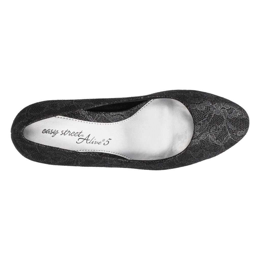 Easy Street Women's Ballari Silver Lace Pumps