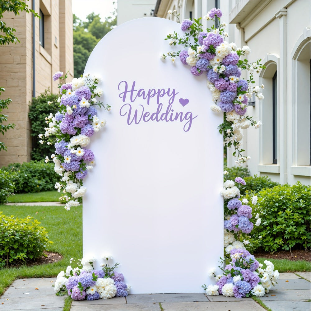 Wedding Arch Cover 6ft Polyester Fitted Round Top Backdrop Cover, Wrinkle-Free Machine Washable, for Wedding Ceremony Birthday Party Gender Reveal Banquet Decoration, 9 Colors Available