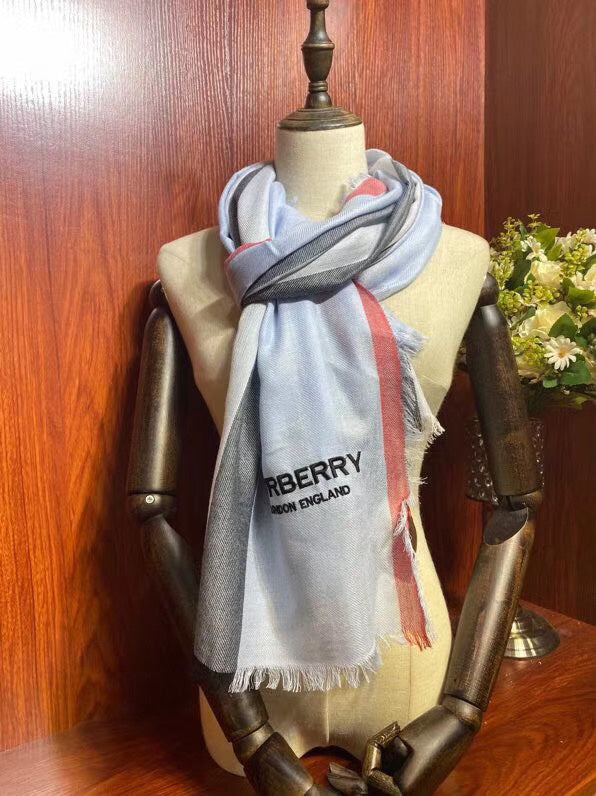 Burberry London England Logo Stripe Scarf
