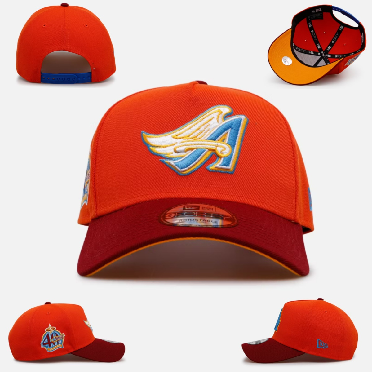 New Era Anaheim Angels 40th Anniversary 9FORTY Adjustable Cap – Orange/Red