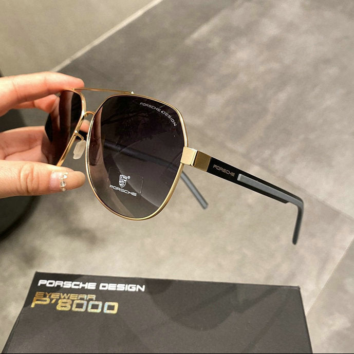Porsche Design Aviator Sunglasses — Gold & Black