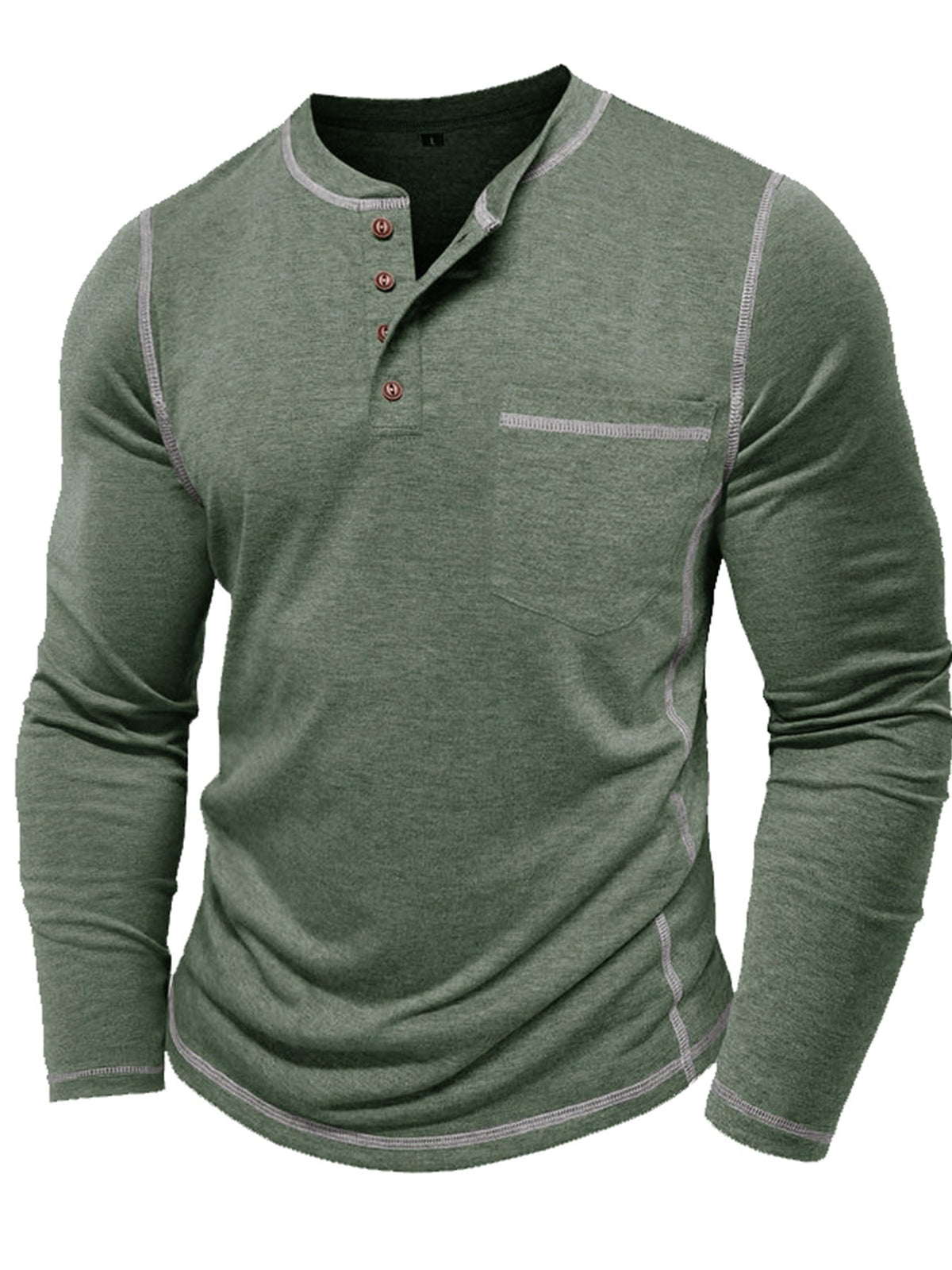 Kingsley | Klassisches langärmeliges Henley-Shirt