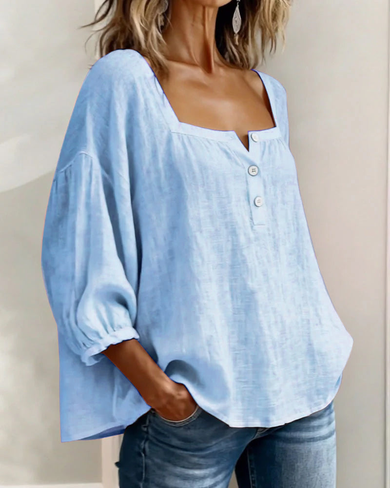 Orlinda | Stilvolle, lässige Bluse mit Puffärmeln