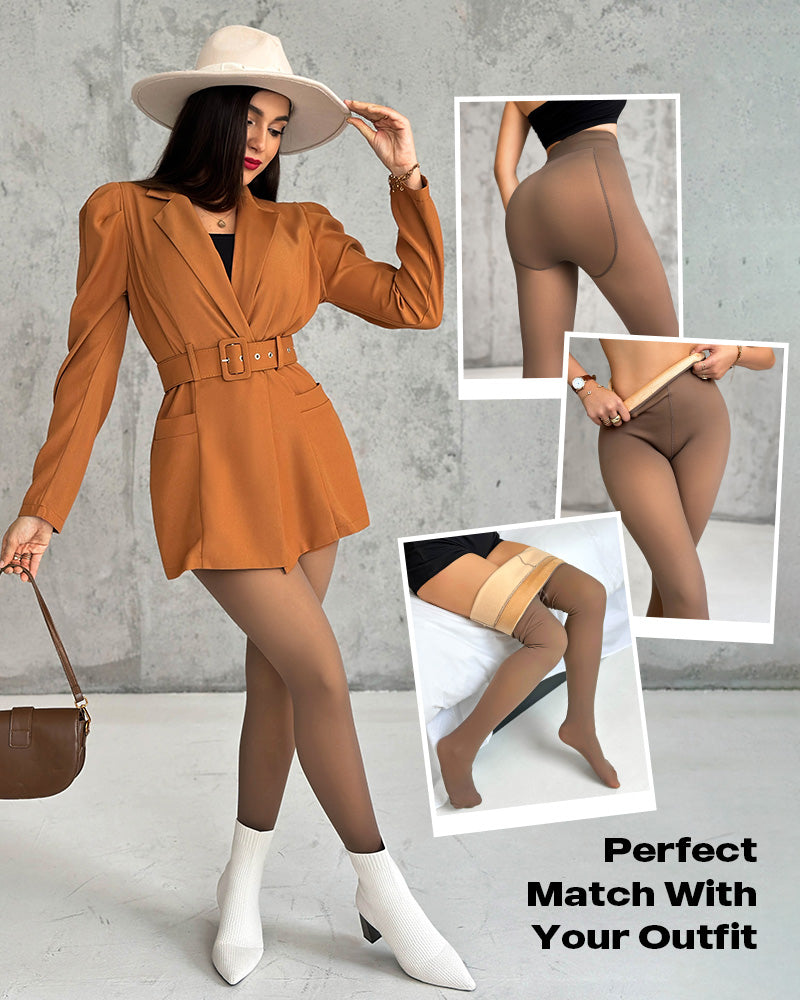 ChicMe ShapeLift 2-teilige magische, dick gefütterte Fleece-Leggings mit hoher Taille, Thermostrumpfhose, warme Leggings, 3 Farbtöne (Größe Regular/Large/Extra Large)