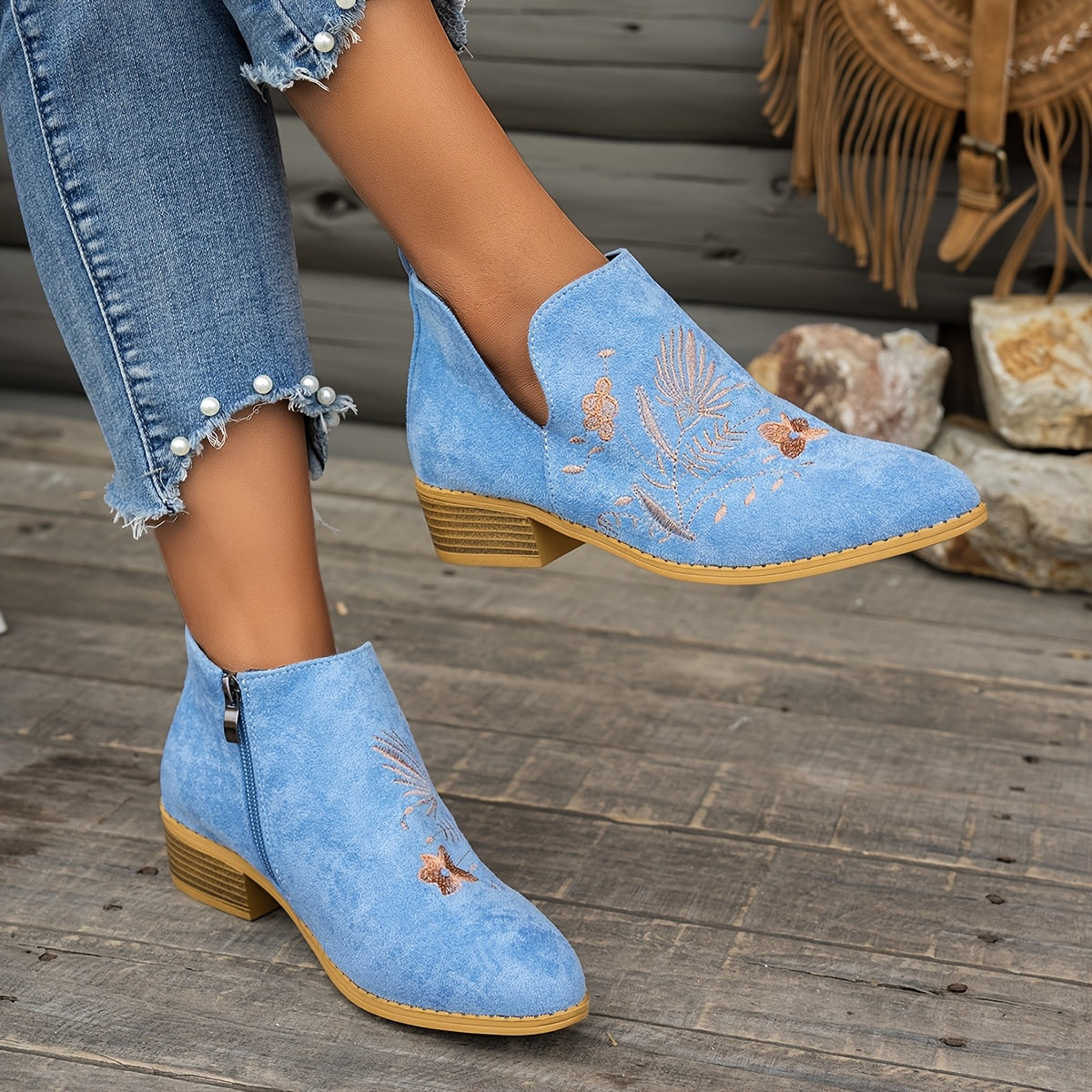 Josephine | Bestickte Stiefeletten