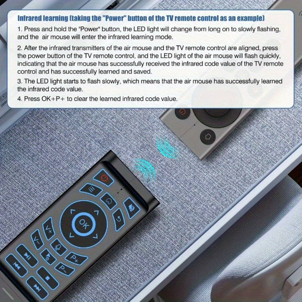 Mini Wireless Keyboard Remote Control Tri-Mode - Bluetooth & 2.4G Dual Channel, 7-Color Backlight