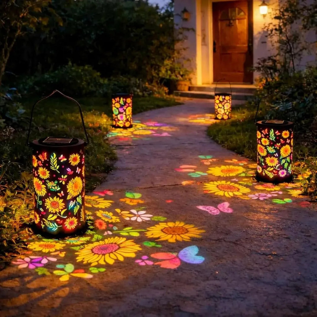 Sunflower Butterfly Hollow Solar Lantern