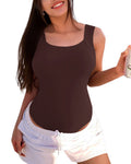 Chicme Contourx U Neck Shapewear Built In Bra Sleeveless High Strechy Slim Fit Tank Bodysuits