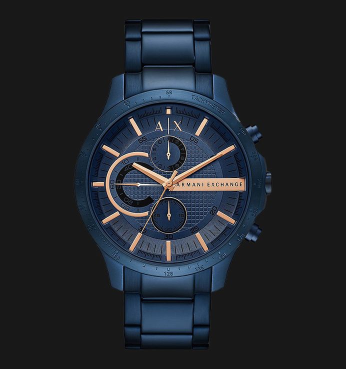 Armani Exchange Hampton AX2430 Herren-Chronograph – Blaues Zifferblatt mit blauem Edelstahlarmband