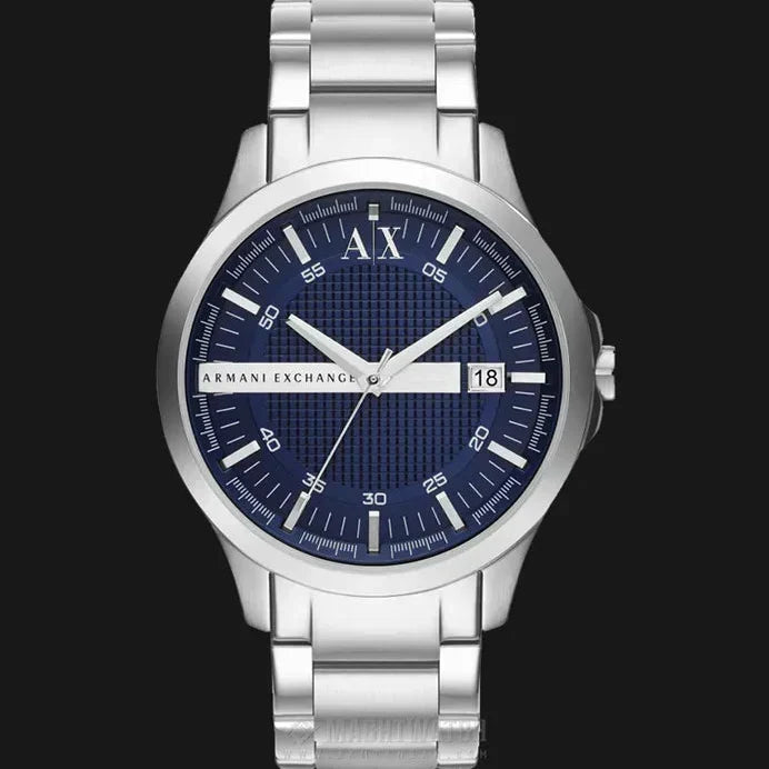 Armani Exchange Hampton AX2132 Herren-Chronograph – Blaues Zifferblatt mit silbernem Edelstahlarmband