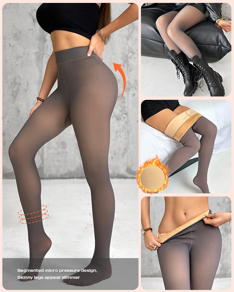 ChicMe ShapeLift 2-teilige magische, dick gefütterte Fleece-Leggings mit hoher Taille, Thermostrumpfhose, warme Leggings, 3 Farbtöne (Größe Regular/Large/Extra Large)