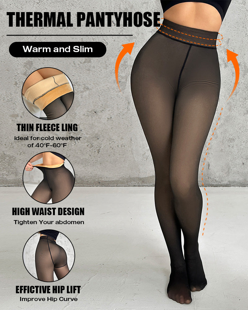 ChicMe ShapeLift 2-teilige magische, dick gefütterte Fleece-Leggings mit hoher Taille, Thermostrumpfhose, warme Leggings, 3 Farbtöne (Größe Regular/Large/Extra Large)