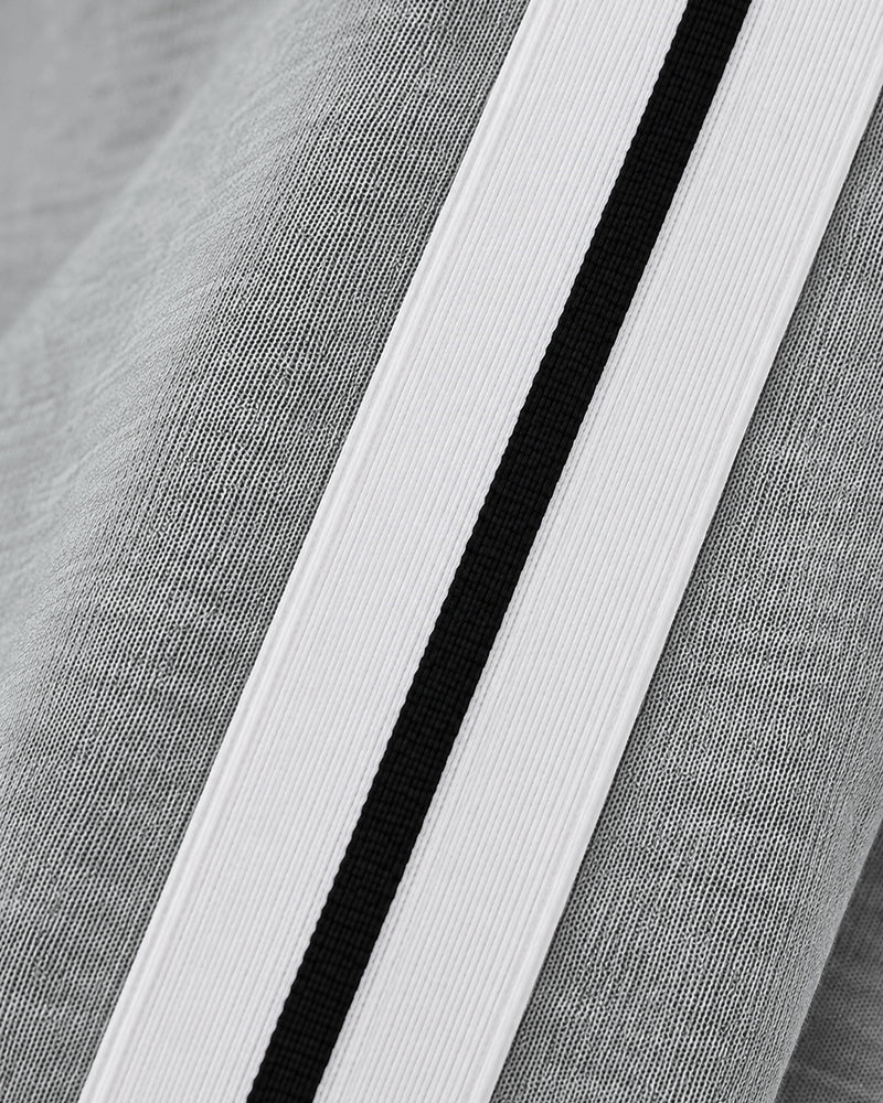 Women's Contrast Striped Baseball 2 Piece Outfits Snap Button Jacket and High Waist Wide Leg Sweatpants Set