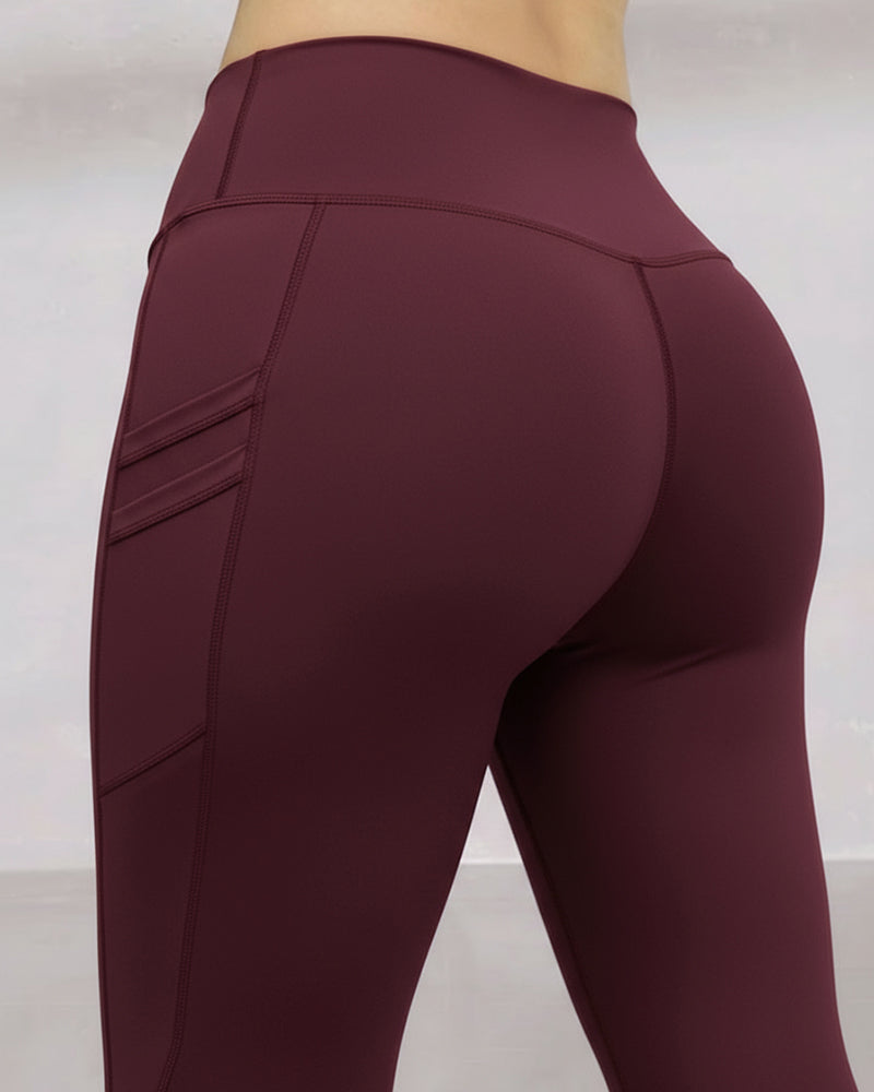 Winter Warme High-Waisted Sport-Leggings mit Bauch-weg-Effekt, Po-Lifting, ultraweich, thermogefüttert, Yoga-Hose, Damen-Sportbekleidung mit seitlichen Eingrifftaschen