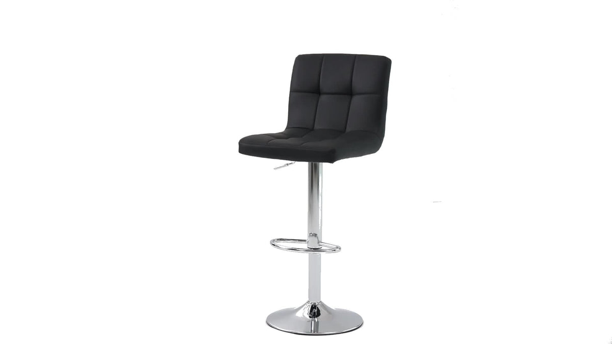 2-Piece Set Faux Leather Bar Stool with Adjustable Height and Armrests for Kitchen