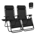 2-Piece Set Zero-Gravity Zero Gravity Chair with Adjustable Headrest for Patio