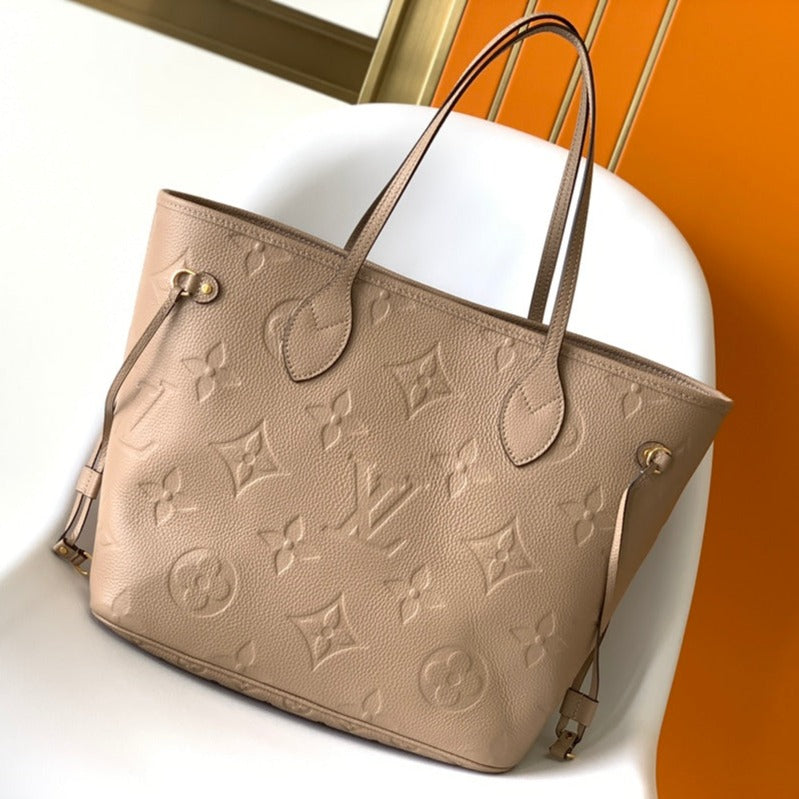 NEVERFULL MM 32 BEIGE MONOGRAM EMPREINTE LEDER