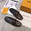 LV WOMEN'S EASY MULE IN CHOCOLATE BROWN MONOGRAM CALFSKIN