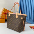 NEVERFULL MM 32 BRAUN BEIGE ROSA MONOGRAM CANVAS