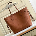 NEVERFULL MM 32 BRAUN MONOGRAM EMPREINTE LEDER